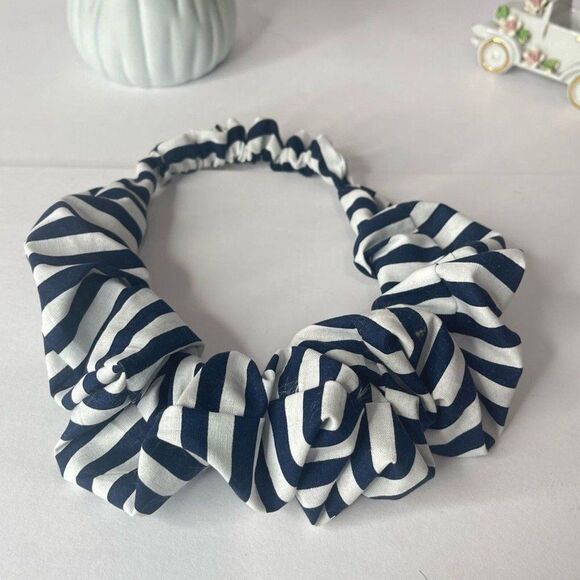 Headband wrap scrunched Women striped elastic - Picture 5 of 8
